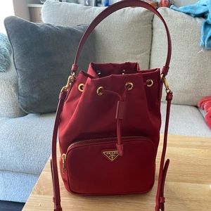 Authentic Prada Nylon Drawstring Bucket Bag